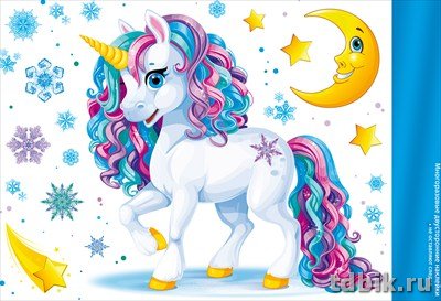 Украшение оконное "Единорог" 15*23 см