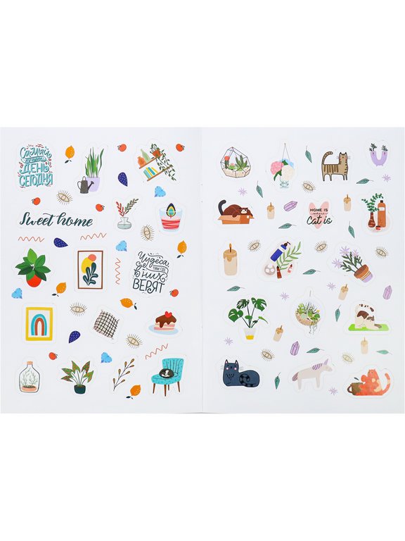 Набор наклеек 220 шт, "Хюгге и кошечки"  MILAND