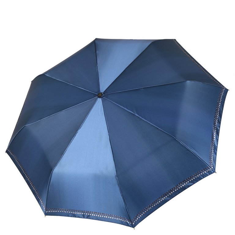 Зонт женский автомат Fabretti, 3 сложения, сатин, синий