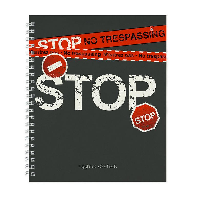 Тетрадь 80 лист кл. А5 на гребне "KEEP AWAY" 5 ВИДОВ