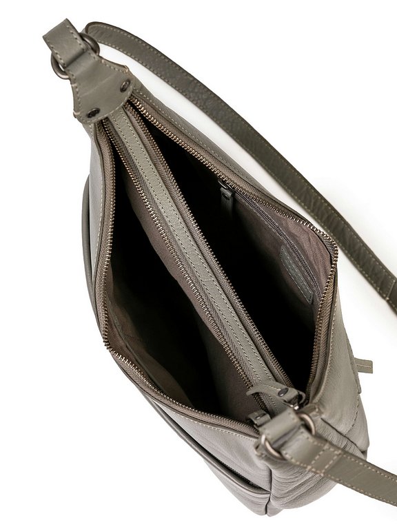 Сумка женская Dr.Koffer 28х21х9см см, нат.кожа серая