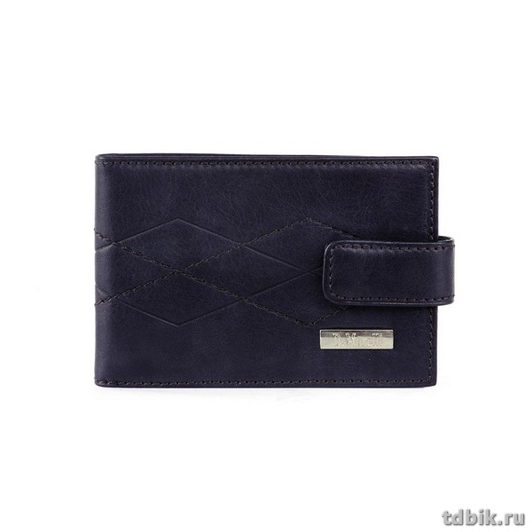 Визитница на 40 визиток D.Morelli "Бонд", с хлястиком, с карманами, нат.кожа