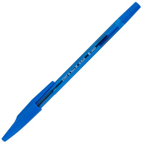 Ручка шариковая STAFF "Basic BP-66 Blue" 1 мм синяя (линия 0,5мм)