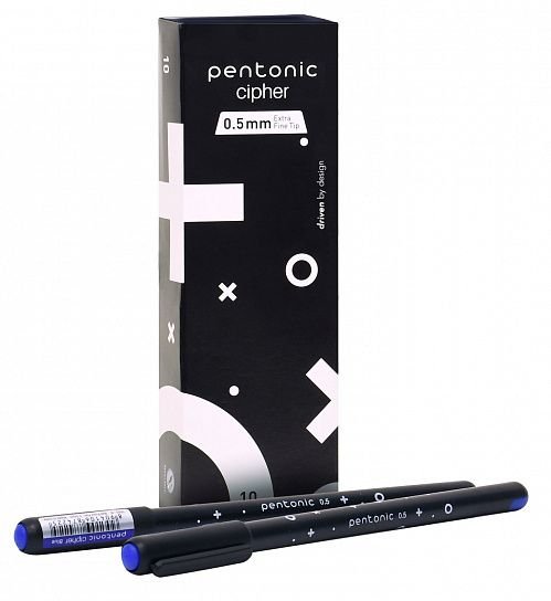Ручка шариковая масляная Linc Pentonic Cipher 0,5мм синяя (однораз., линия 0,25мм) игольч.