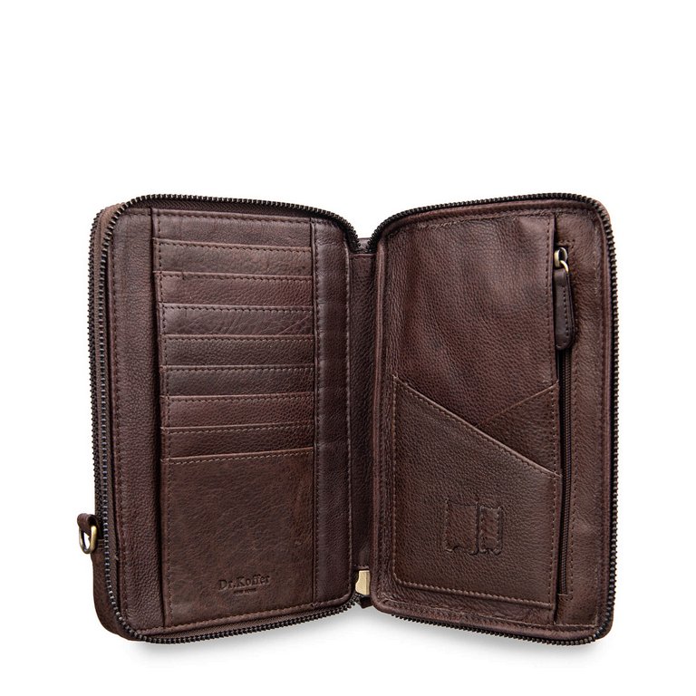 Сумка женская Dr.Koffer 13*20*3 см, нат. кожа, коричневая через плечо