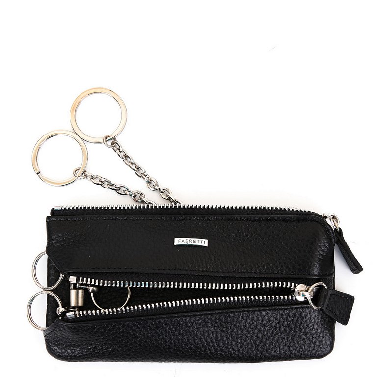 Футляр для ключей FABRETTI нат. кожа, 15*8*2см, черный