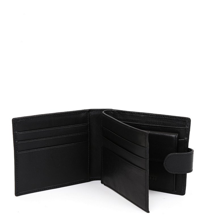 Портмоне FABRETTI мужское, нат.кожа, 12*10*3см, черный