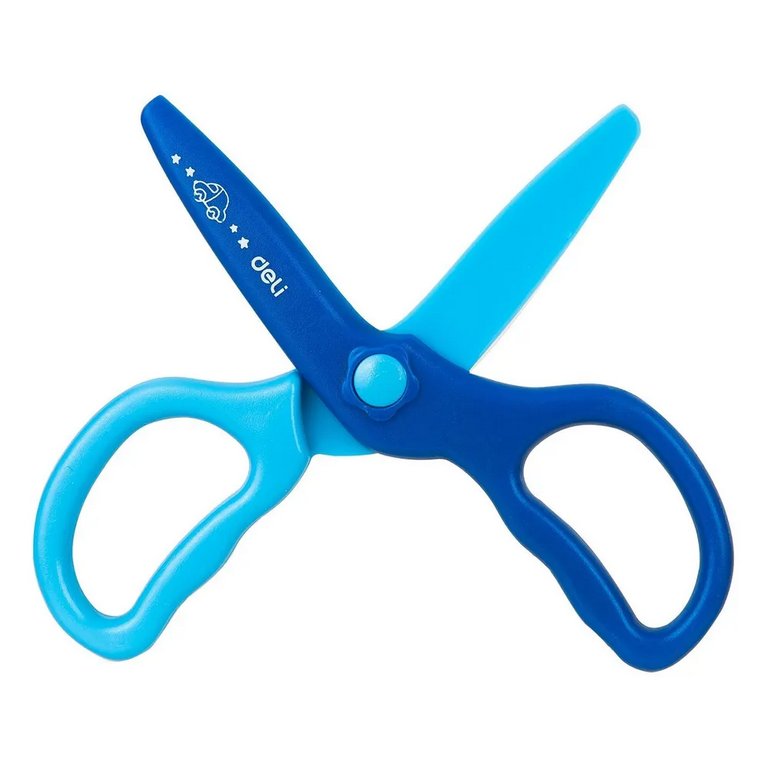 Ножницы 120 мм детские закругленные пластиковые лезвия, Deli