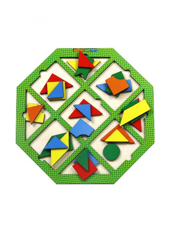 Головоломка из дерева "Калейдоскоп. Полянка" WOODLENDTOYS