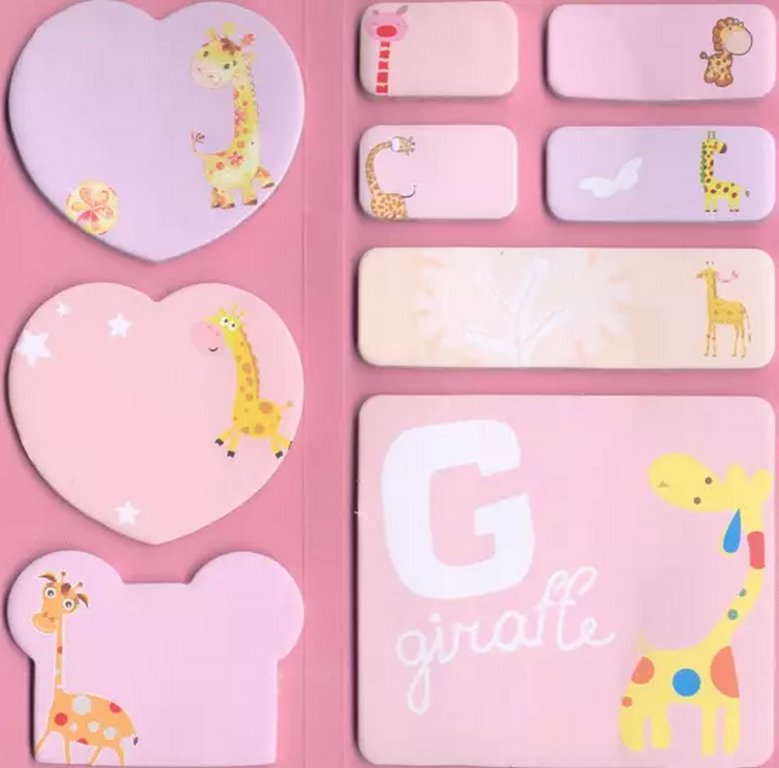 Бумага с клеевым краем в наборе 80х142 мм "ЖИРАФ" 18л.