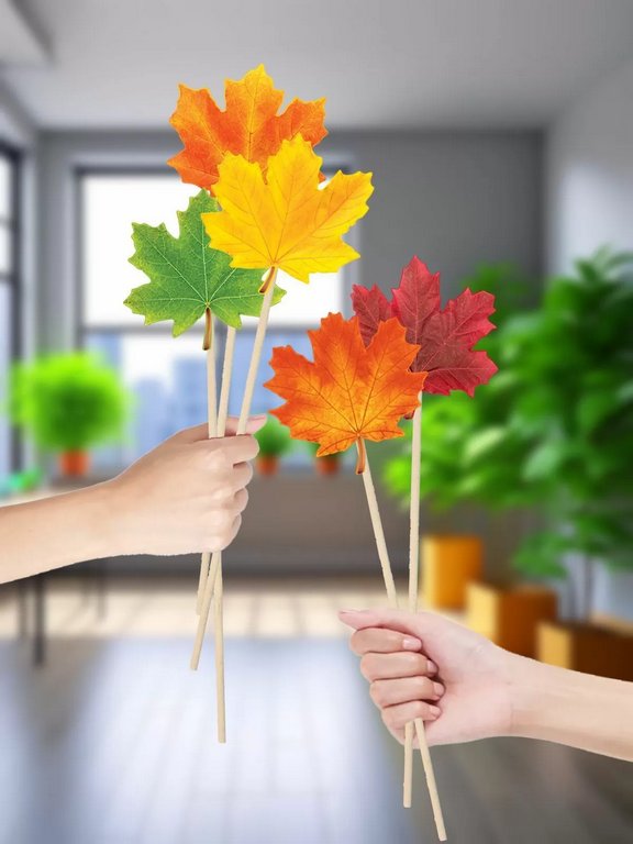 Флажки оформительские "Осенний бал " 100*100мм (набор 10 шт)