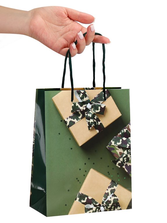 Пакет бумажный 18*23см матовый "Время поздравлений"