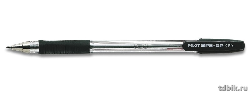 Ручка шариковая масляная Pilot резин.упор 0,5мм черная (стерж.144мм, линия 0,18мм)