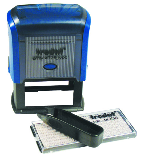 Штамп самонаборный  3 стр 38х14 мм 1 касса Trodat, корпус синий