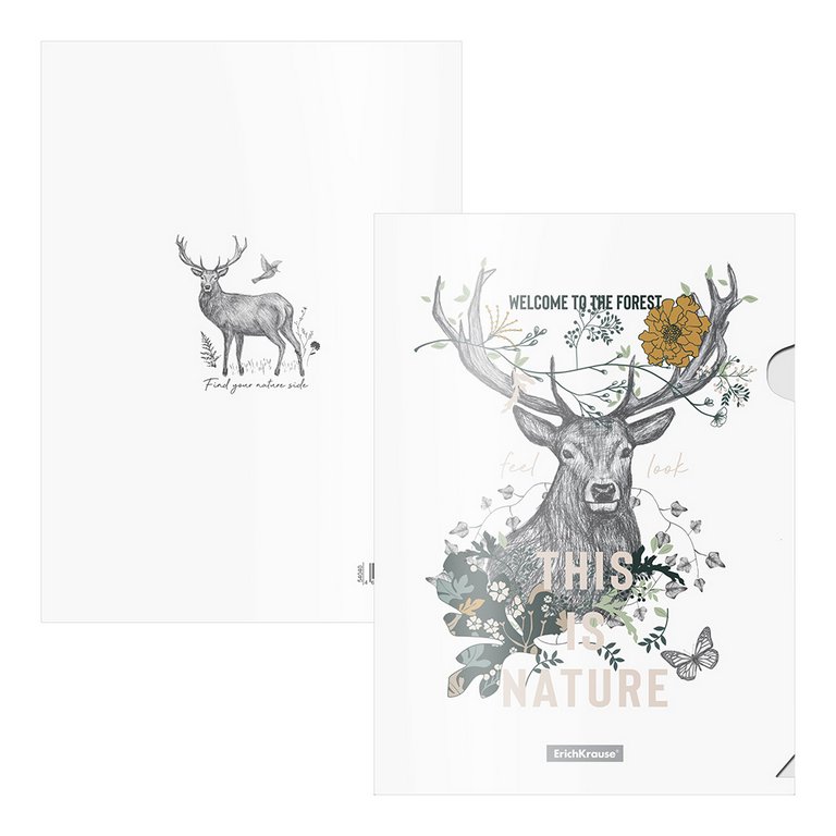 Папка-уголок A4 пластик 0,16 мм Erich Krause "Natural Life", ассорти