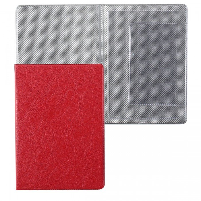 Обложка для паспорта и автодокументов  134*188, красный кожзам