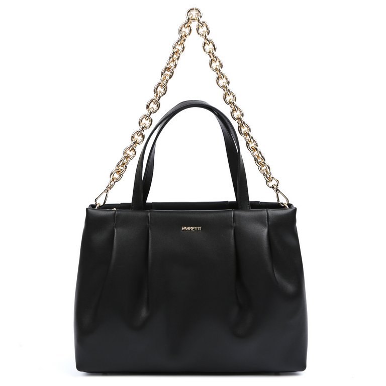Сумка женская FABRETTI 31х23х10 см, нат. кожа, черный