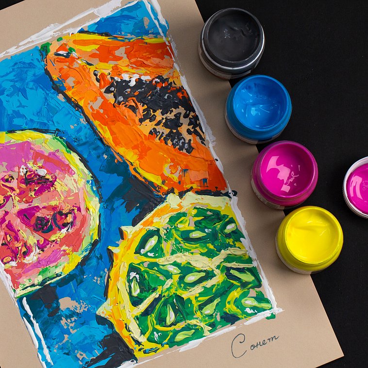 Гуашь художественная 40 мл синяя Сонет