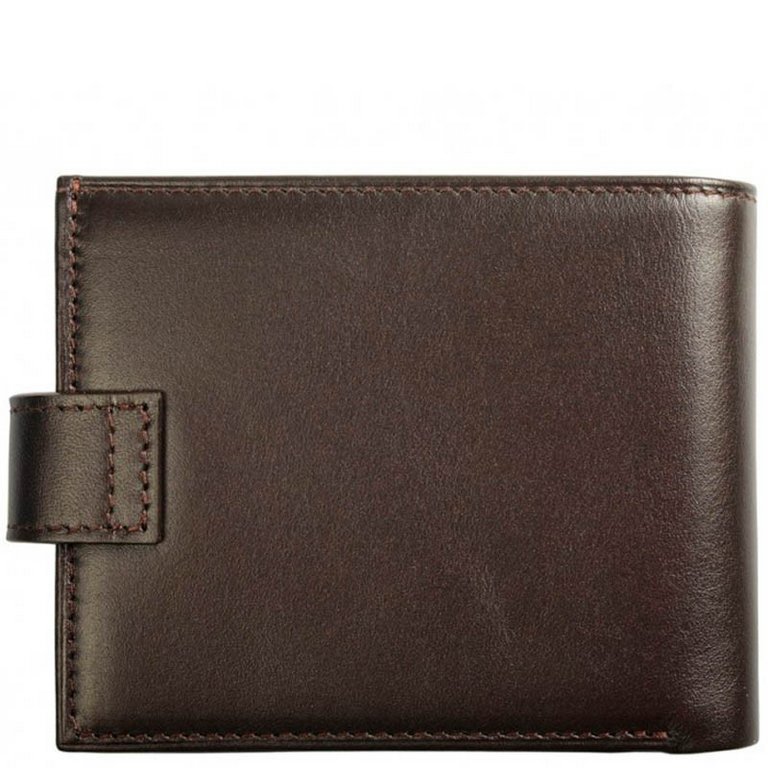 Портмоне Faetano мужское, с хлястиком, нат.кожа, коричневый
