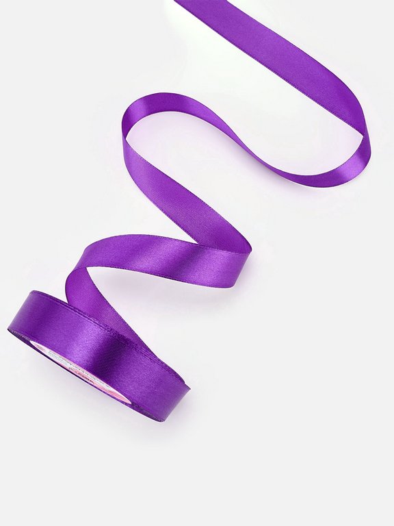 Лента атласная 2,0см*23м, цв. фиолетовый  ART UZOR