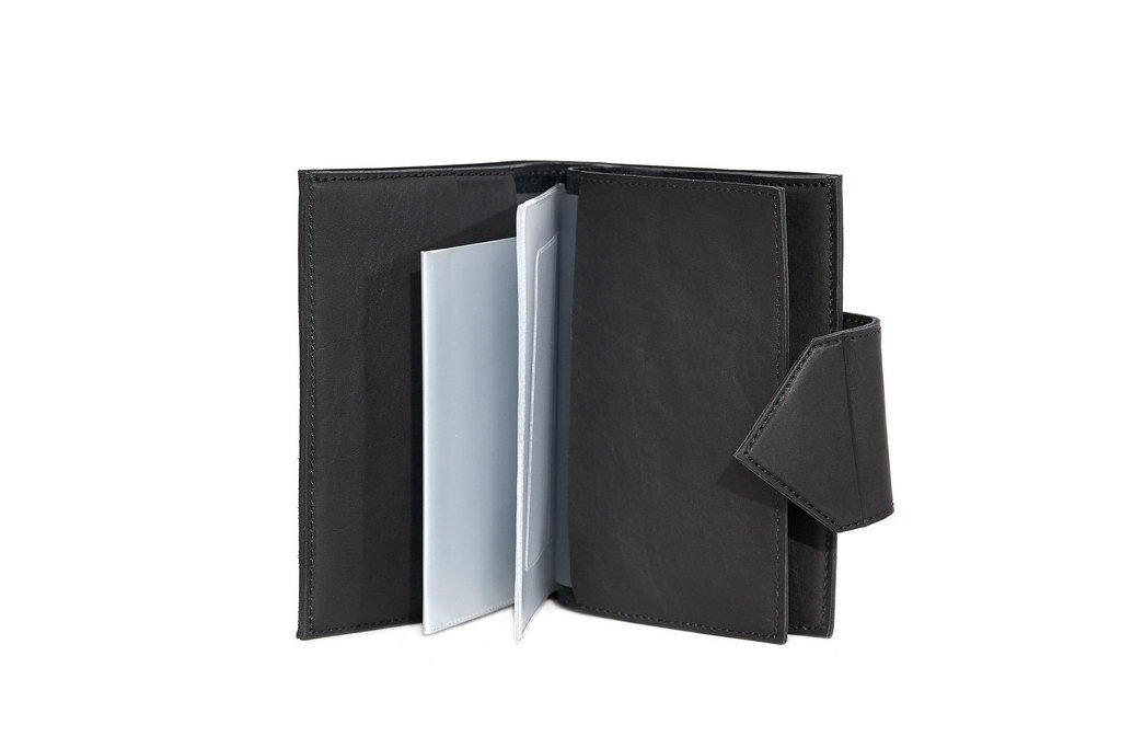 Бумажник для автодокументов Макей, нат. кожа, цвет черный