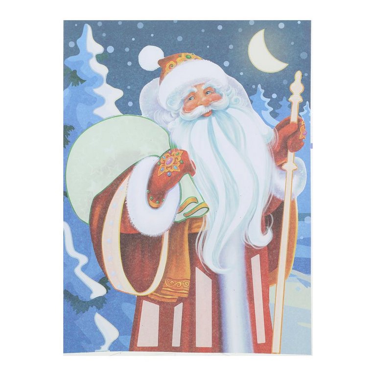 Фреска. Картина из песка "Новый год дед мороз" 17*23 см MultiArt