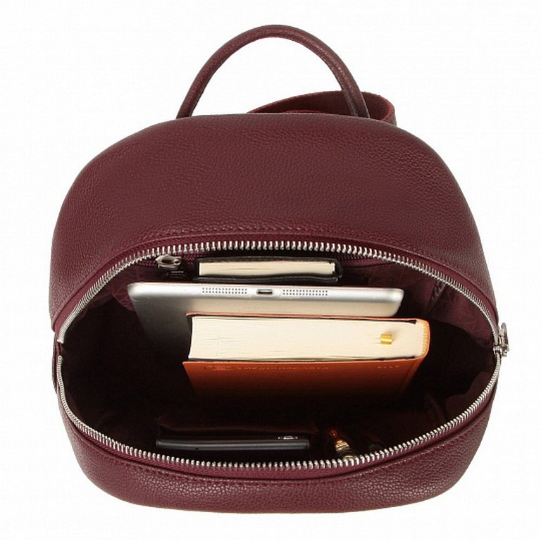 Рюкзак женский Dr.Koffer 23х26х11см, нат.кожа, бургунди
