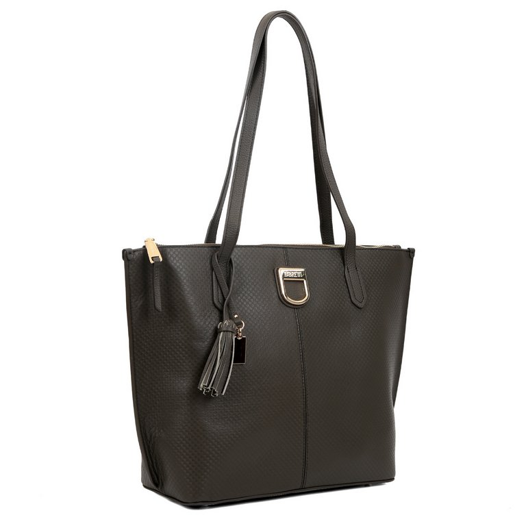 Сумка женская FABRETTI 42х29х13 см, нат. кожа, табачный