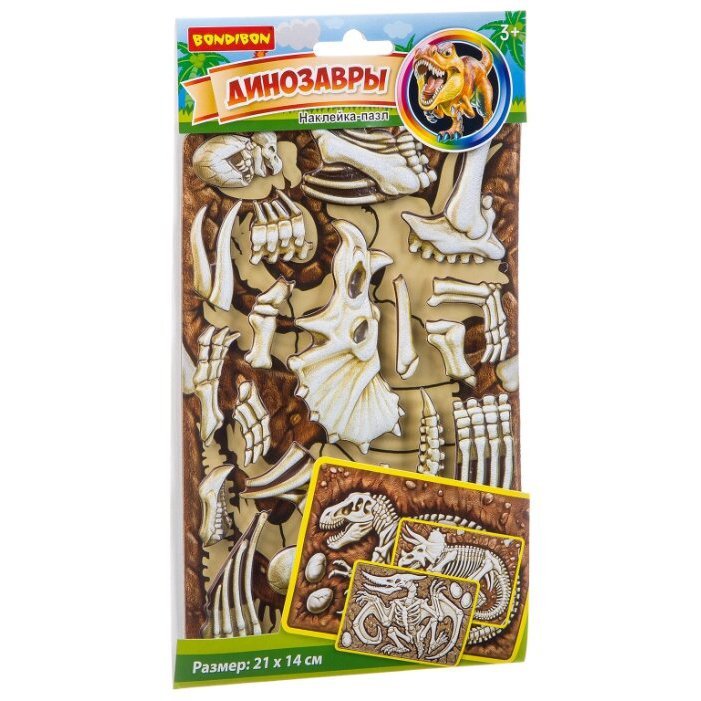 Наклейка-пазл "Трицератопс" 25х14 см. Bondibon