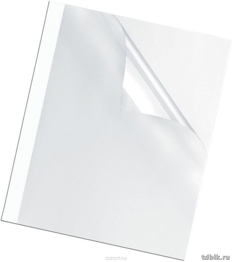 Обложки А4 для термопереплета, верх-прозр, низ- белый глян.картон 12мм (100 шт) Fellowes