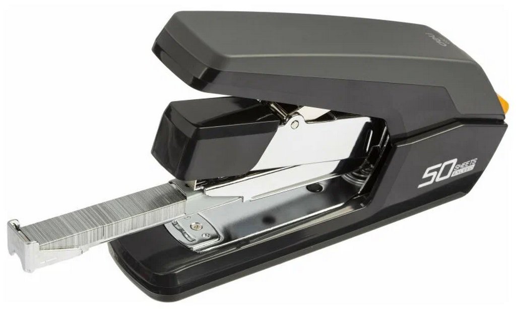 Степлер 24/6 до 50л Deli, экономия усилий черный (скобы 24/6 - 30 л.  26/8 - 50 л)