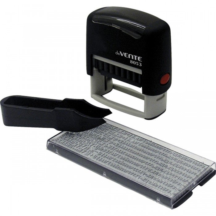 Штамп самонаборный  5 стр 58х22 мм 2 кассы deVENTE 8053, корпус черный