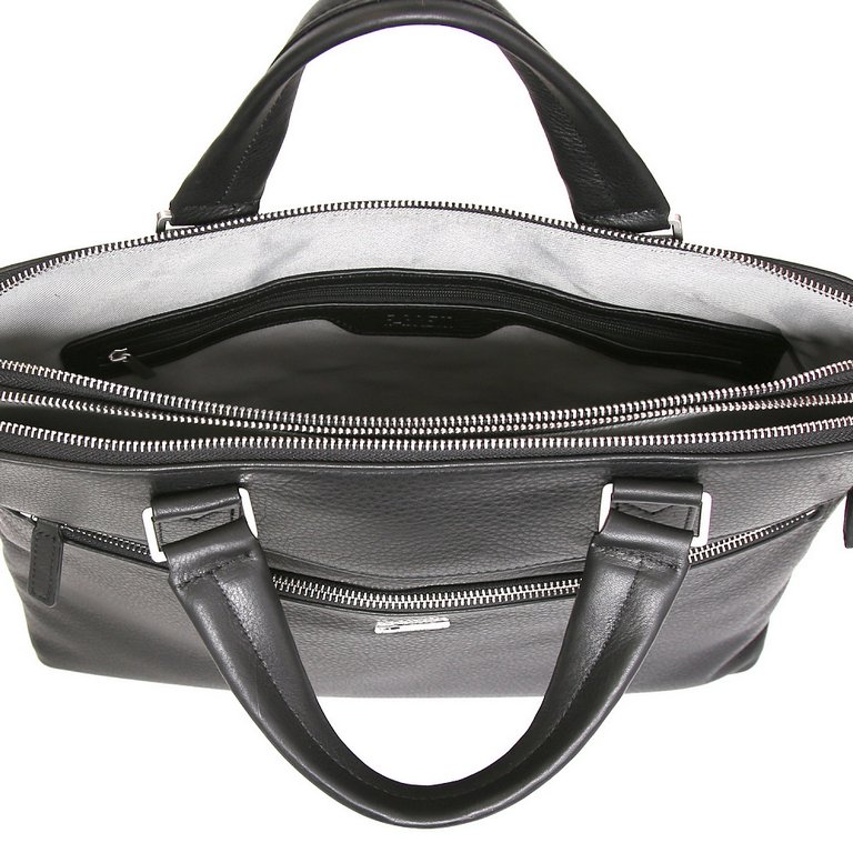 Сумка мужская FABRETTI 38*27*9, нат. кожа, черный