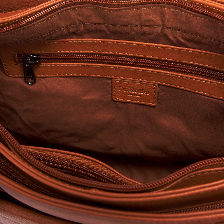 Сумка женская Dr.Koffer 33х24х10см см, нат.кожа коричневая