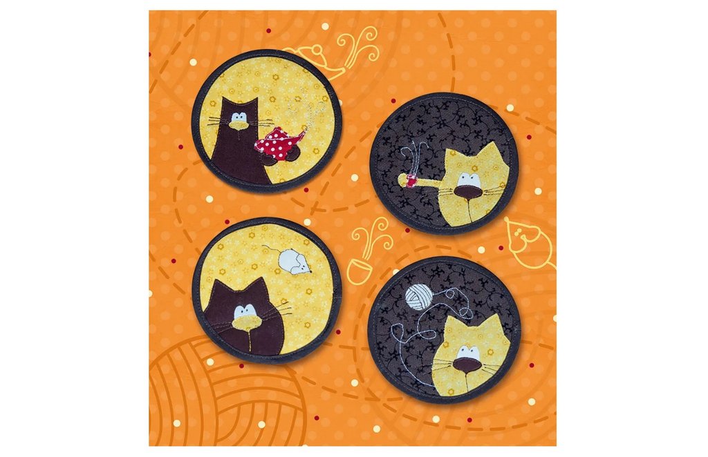 Набор для шитья в технике пэчворк Подставки "Котики" 12 см