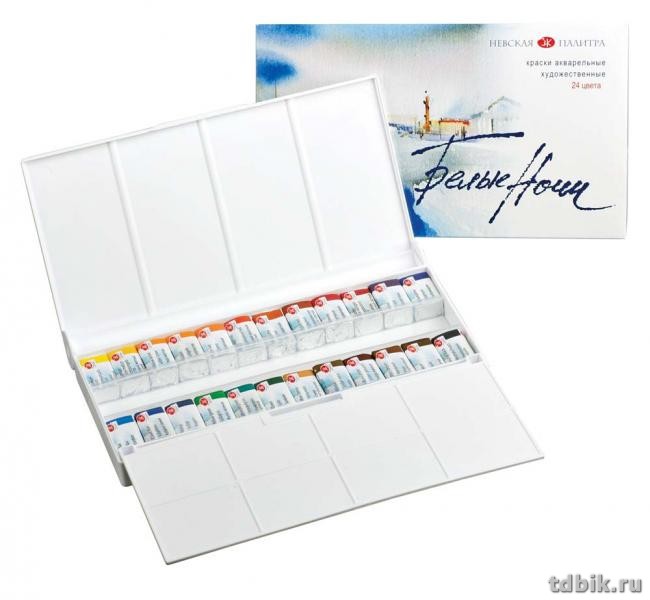 Краски акварельные художественные 24 цв. Невская палитра "Белые ночи" с палитрой