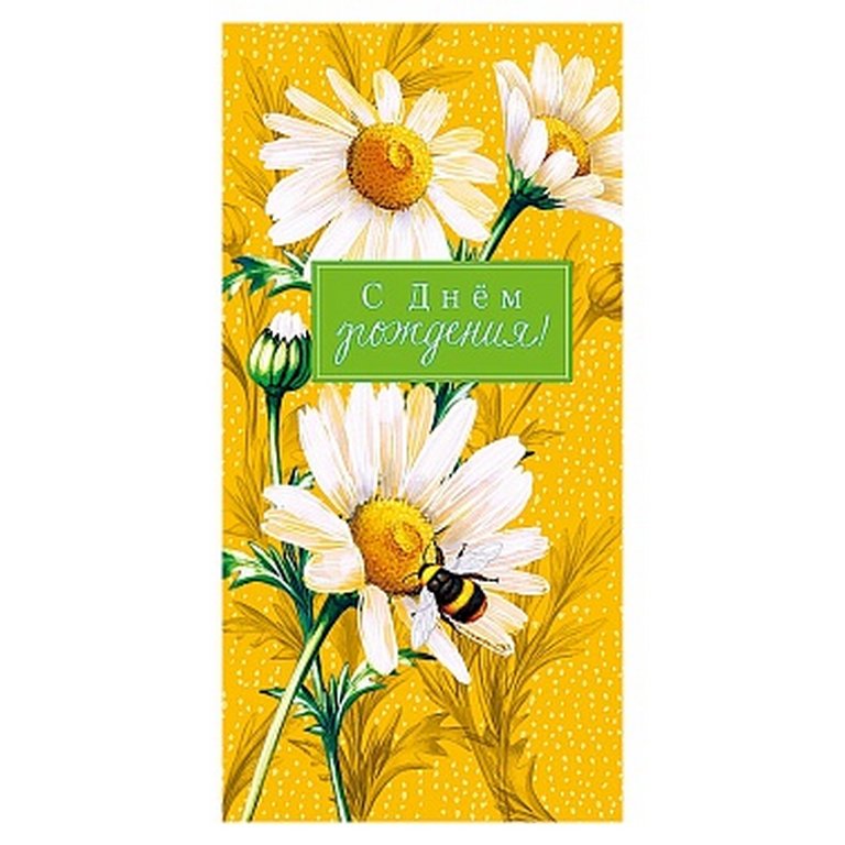 Открытка евроформат "С Днем рождения!" без текста