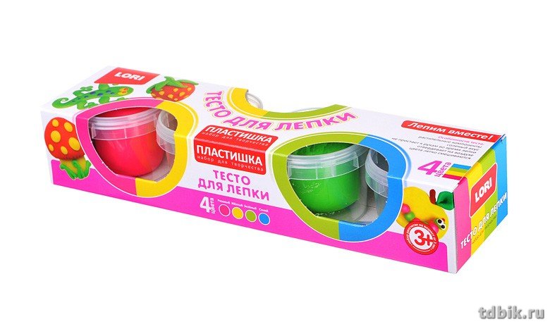 Тесто для лепки  4 цв. 320 гр LORI №8