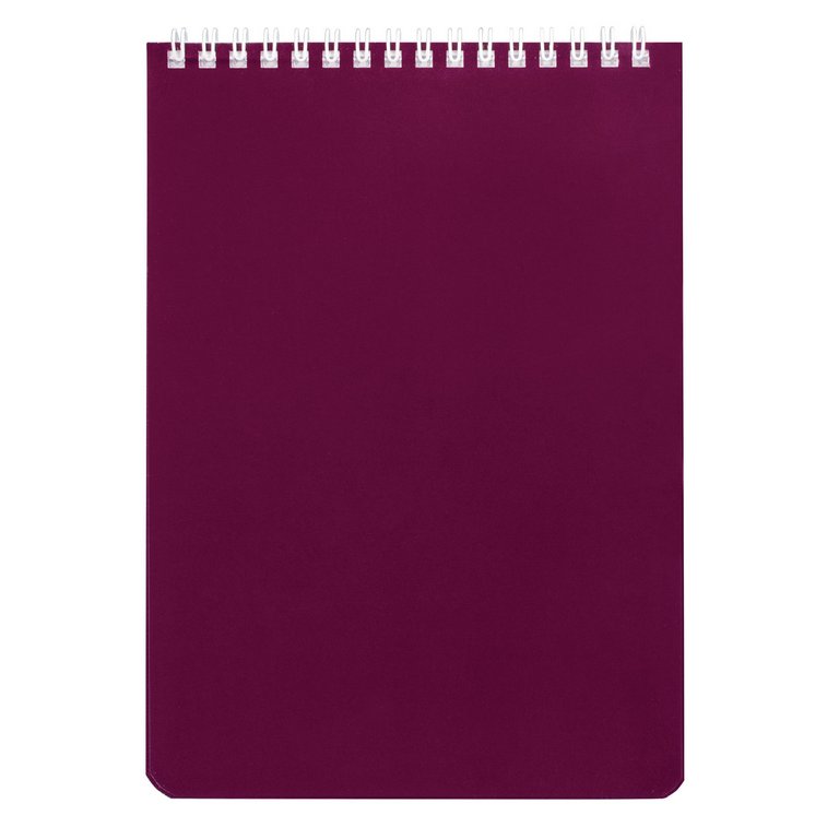 Блокнот А5  60л., 148*210 мм, на гребне BRAUBERG "Бордовый" клетка