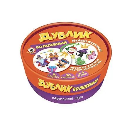 Игра настольная  .4+ с карточками Дублик "Волшебный" (2-4 игрока, 30 карточек) Русский стиль
