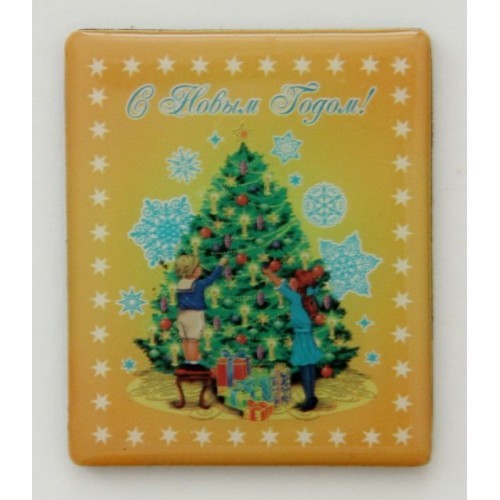 Магнит НГ "Дети и елка" 5*6см, агломер. феррит