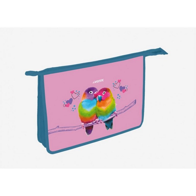 Папка для тетрадей А4 на молнии deVENTE "Lovebirds" дно с расширением