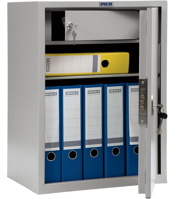 Шкаф бухгалтерский метал. 1 секция (630*460*340мм) ключевой замок, трейзер