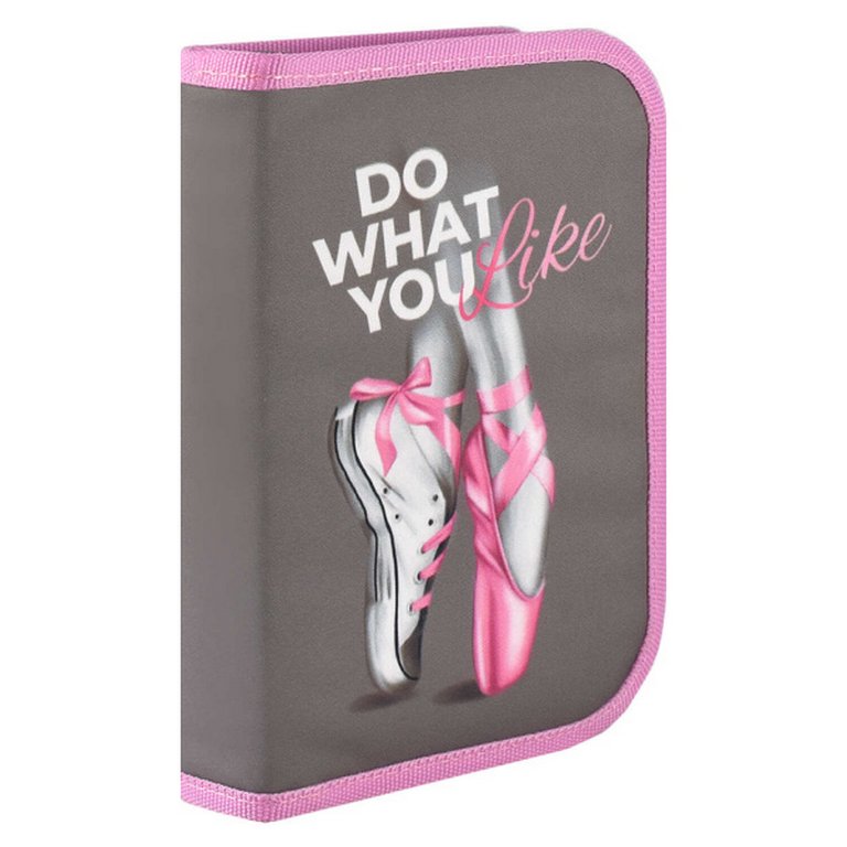 Пенал 1 отд. 1 откид. планка для девочки Феникс+ "Будь разной" 13.3x20x3.5 см (ткань)