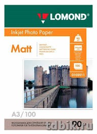 Фотобумага Lomond А3 90г, 100 л/уп. матовая, одностор.