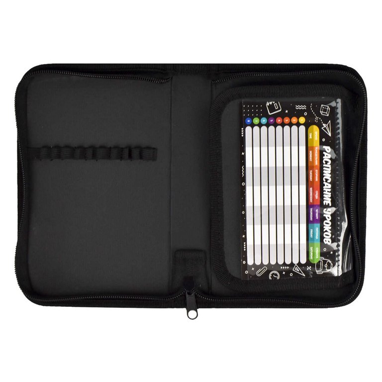 Пенал 1 отд. 1 откид. планка для девочки Феникс+ "Девушка с пандой" 13.3x20x3.5 см (ткань)