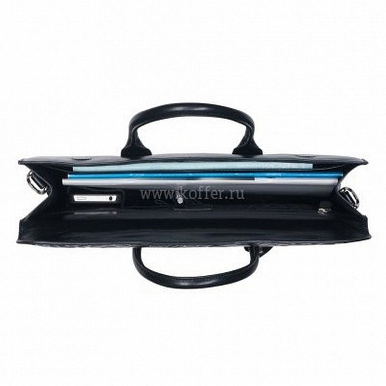 Сумка для документов Dr.Koffer 26*37*6 см, нат. кожа, со съемн. плеч. ремнем, черная