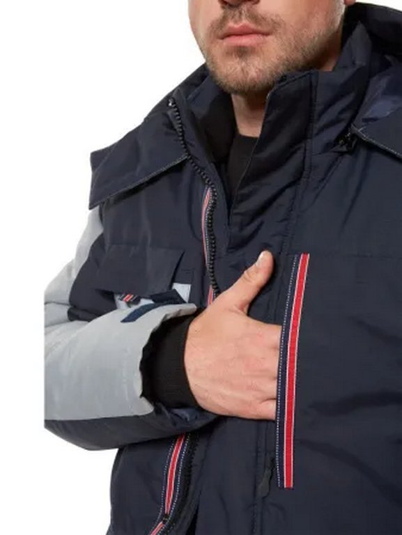 Спецодежда Куртка "Челленджер" зимняя, р-р 52-54/5-6, цвет синий/св. серый