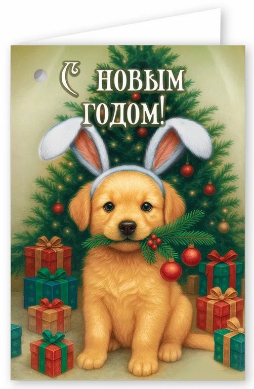 Открытка  НГ мини "С Новым годом"
