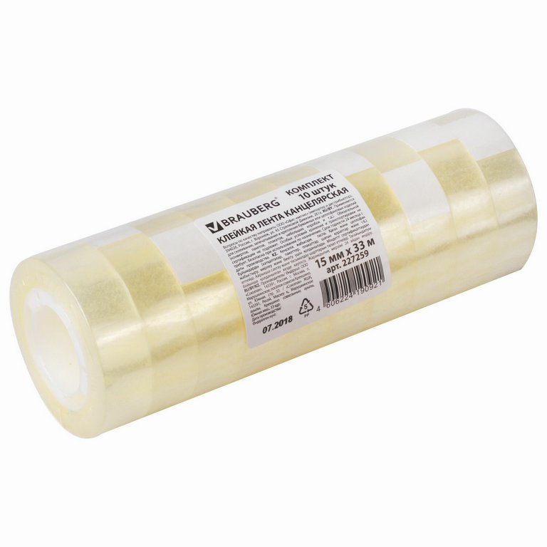Скотч прозрачный 15 мм *33 м, 35 мкм BRAUBERG